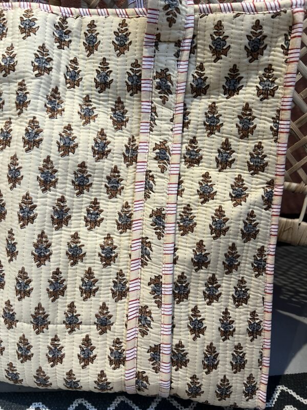 Quilt Shopper Bag - Beige/Bruin - Afbeelding 2