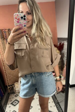 Blouse 'Jula' - Beige/Taupe/Klei