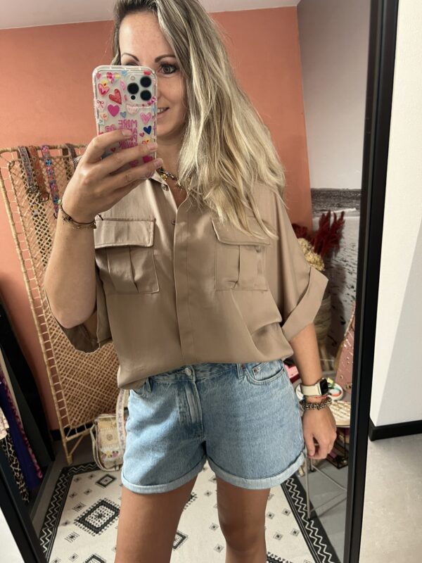 Blouse 'Jula' - Beige/Taupe/Klei