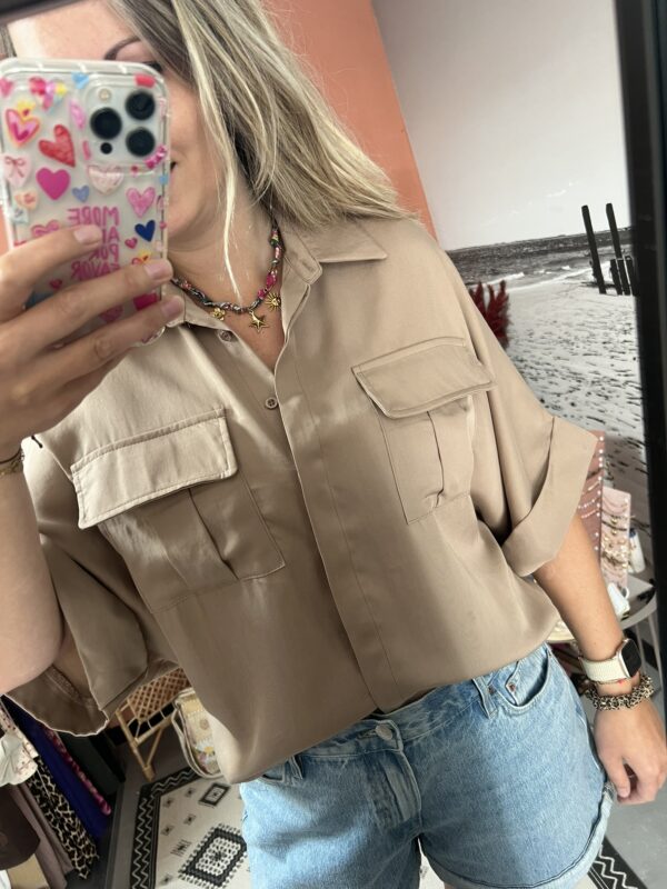 Blouse 'Jula' - Beige/Taupe/Klei - Afbeelding 4