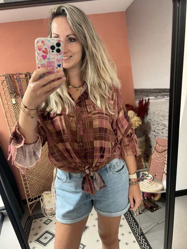 Blouse 'Nova' - Bruin/Roze/Beige