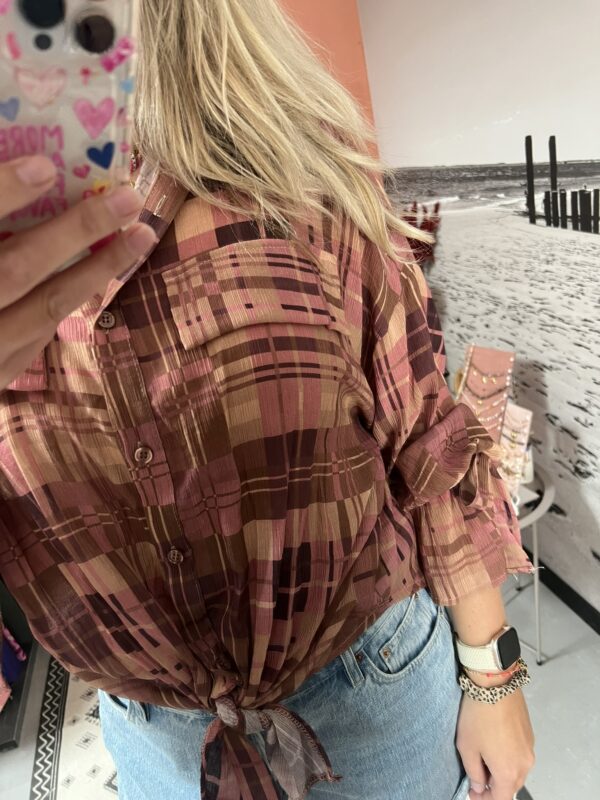 Blouse 'Nova' - Bruin/Roze/Beige - Afbeelding 3