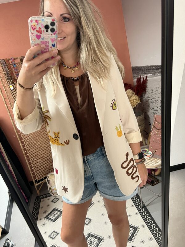 Blazer met patches - Bruin - Afbeelding 8