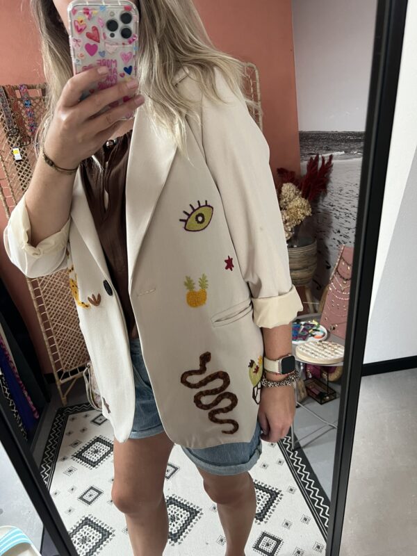 Blazer met patches - Beige - Afbeelding 3