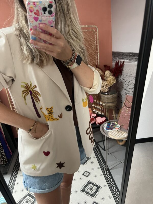 Blazer met patches - Beige - Afbeelding 4