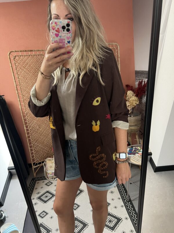 Blazer met patches - Bruin - Afbeelding 3
