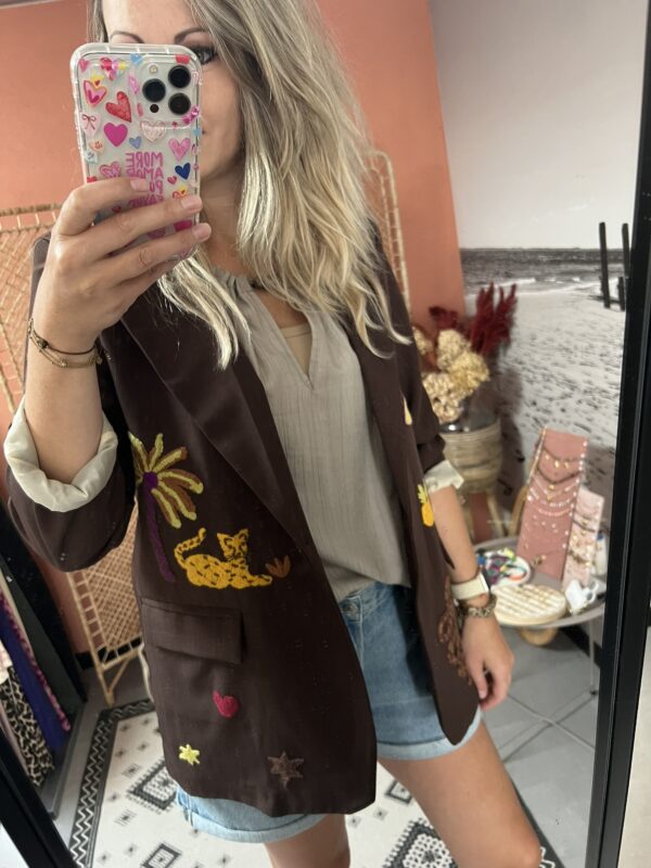 Blazer met patches - Bruin - Afbeelding 4
