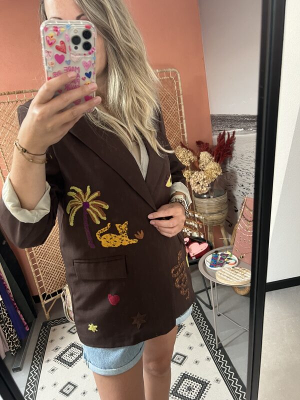Blazer met patches - Bruin - Afbeelding 5