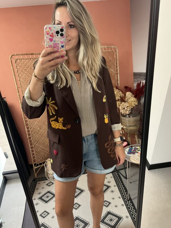 Blazer met patches - Bruin - Afbeelding 6