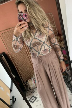 Mesh top 'Palm' - Beige