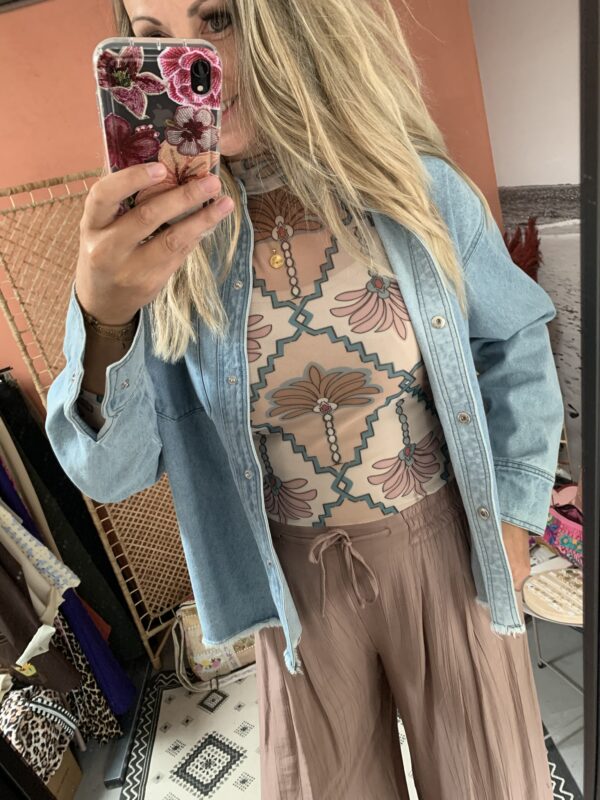 Mesh top 'Palm' - Beige - Afbeelding 5