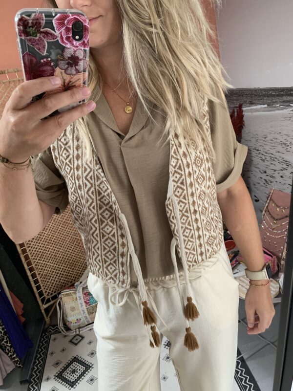 Giletje - Beige/Aztec print - Afbeelding 2
