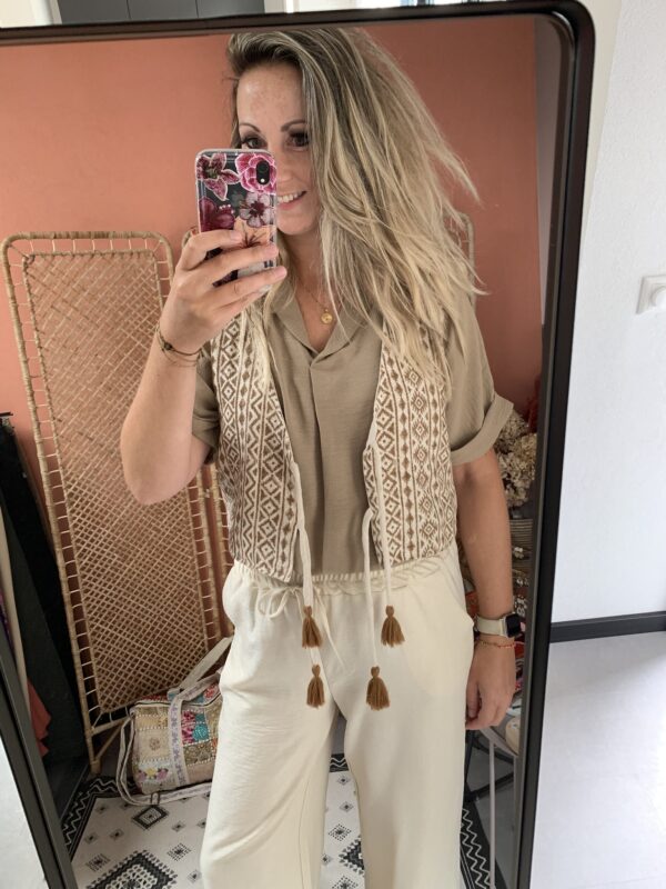 Giletje - Beige/Aztec print