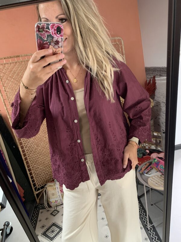 Blouse Broderie - Bordeaux