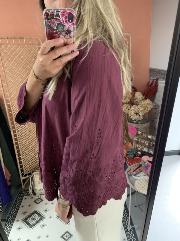 Blouse Broderie - Bordeaux - Afbeelding 3