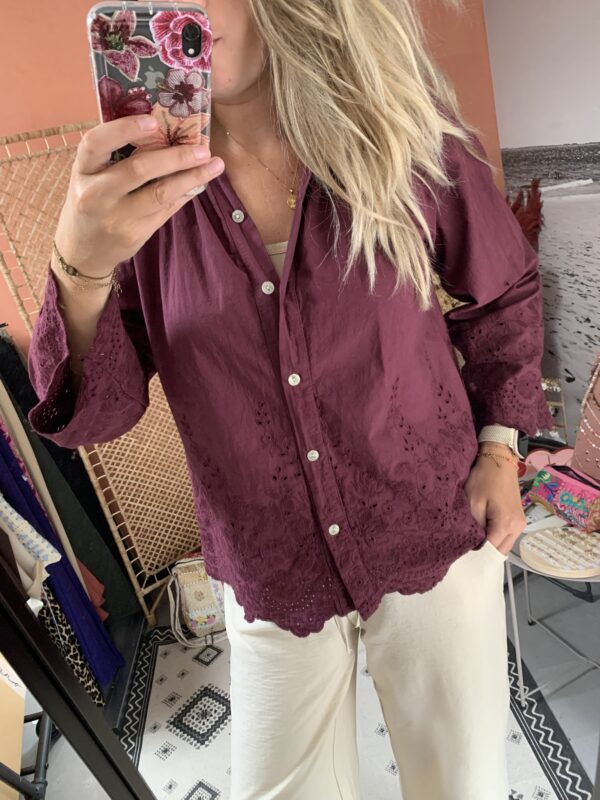 Blouse Broderie - Bordeaux - Afbeelding 4