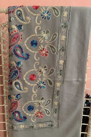 Sjaal 'Bloem stiksel' - Taupe