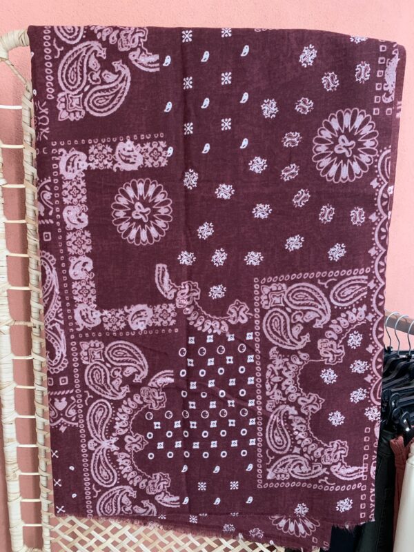 Sjaal 'Bandana print' - Bordeaux - Afbeelding 2