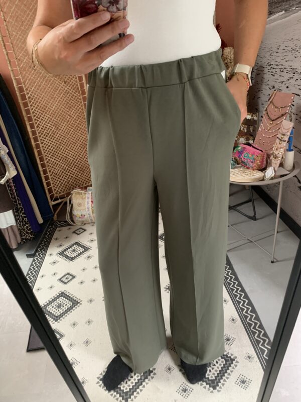 Broek 'Fleur' - Army/Wit - Afbeelding 2
