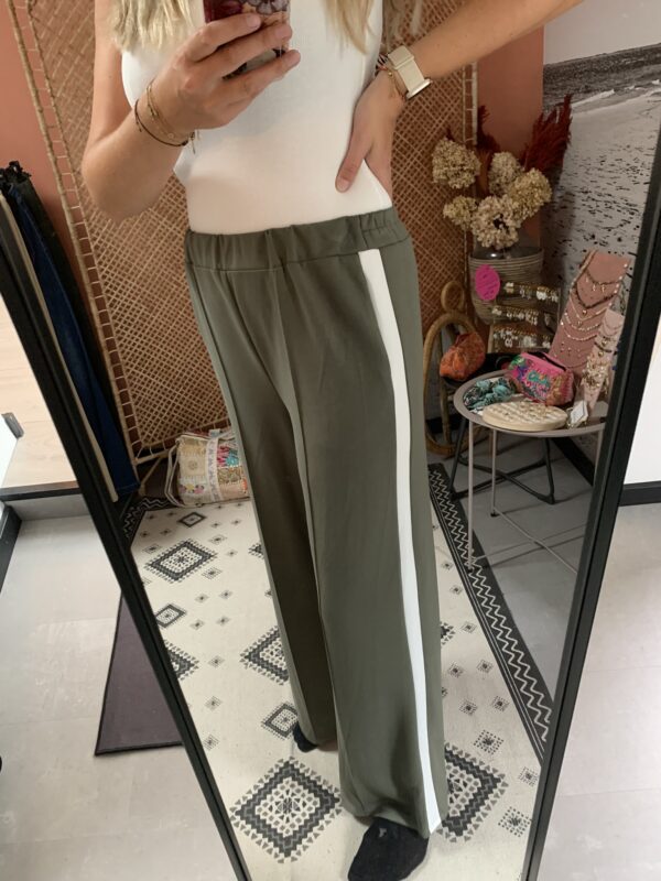 Broek 'Fleur' - Army/Wit - Afbeelding 3
