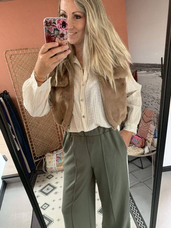 Broek 'Fleur' - Army/Wit - Afbeelding 4