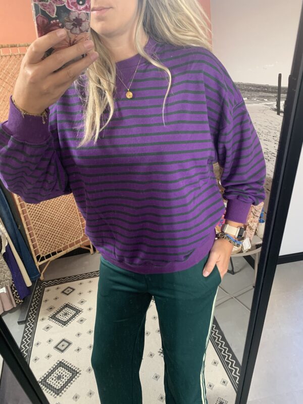 Broek 'Stripe' Azzurro - Donkergroen - Afbeelding 3