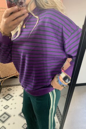 Broek 'Stripe' Azzurro - Donkergroen