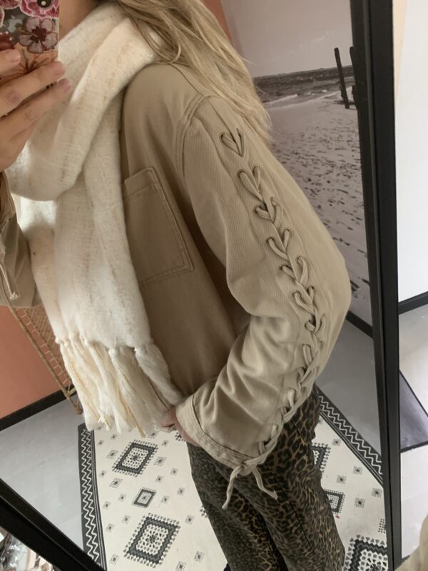 Sjaal Casual - Beige/Wit - Afbeelding 3