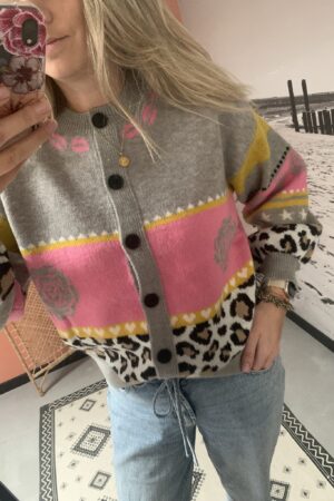 Vest 'Roses' - Grijs