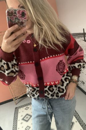 Vest 'Roses' - Bordeaux