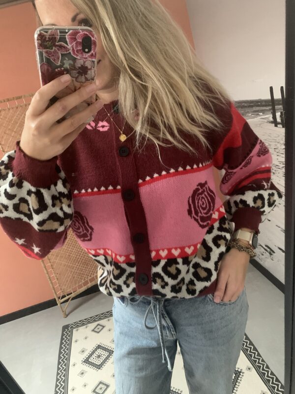 Vest 'Roses' - Bordeaux