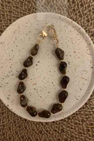 Telefoonhanger Organische kralen - Bruin