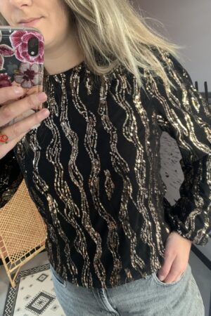 Top glitter 'Golden' - Goud