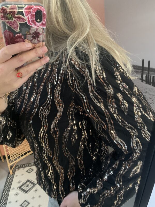 Top glitter 'Golden' - Goud