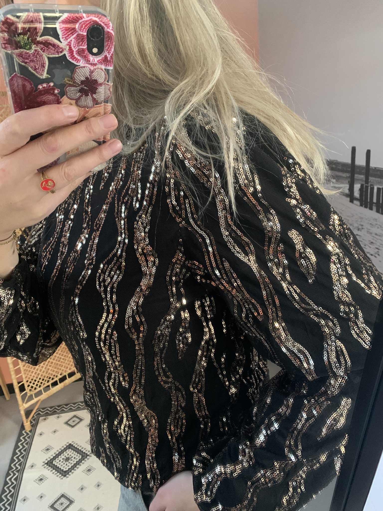 Top glitter 'Golden' - Goud - Afbeelding 3