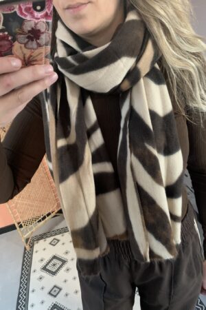 Sjaal Zebraprint - Brown/Beige