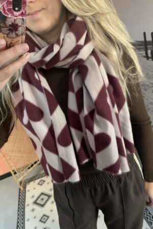 Sjaal hartjes - Bordeaux