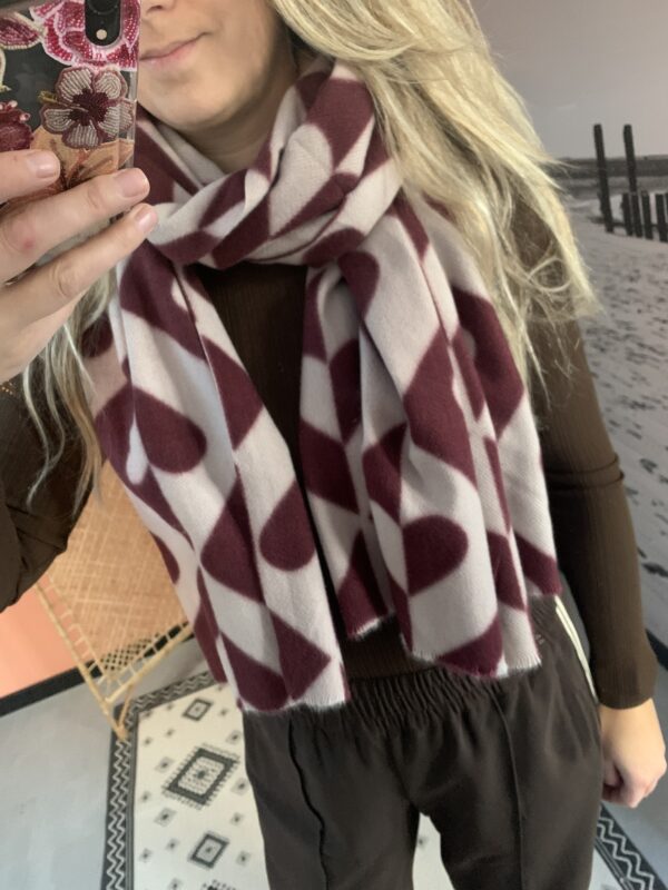 Sjaal hartjes - Bordeaux