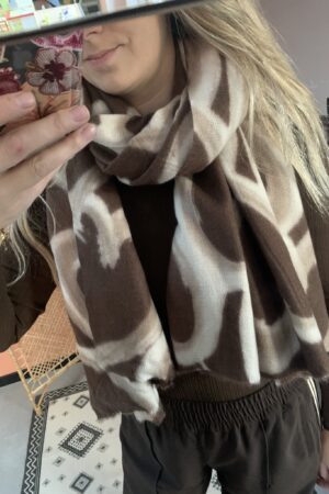 Sjaal hartjes - Brown/Beige