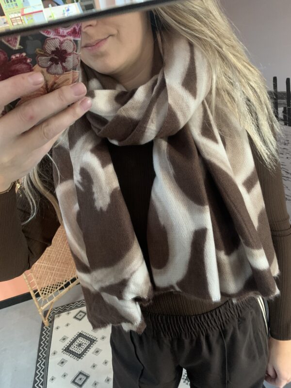 Sjaal hartjes - Brown/Beige