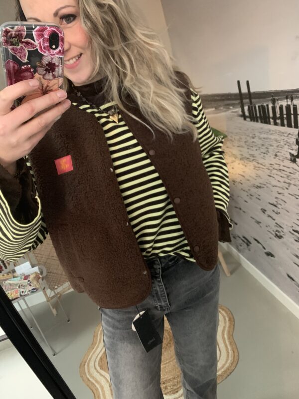 Teddy Gilet 'Out of Office' - Bruin