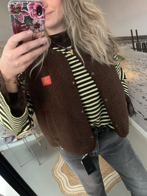 Streep Longsleeve - Geel/Bruin