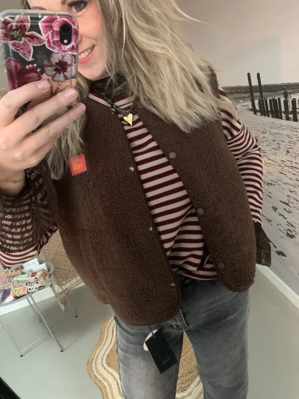 Teddy Gilet 'Out of Office' - Bruin