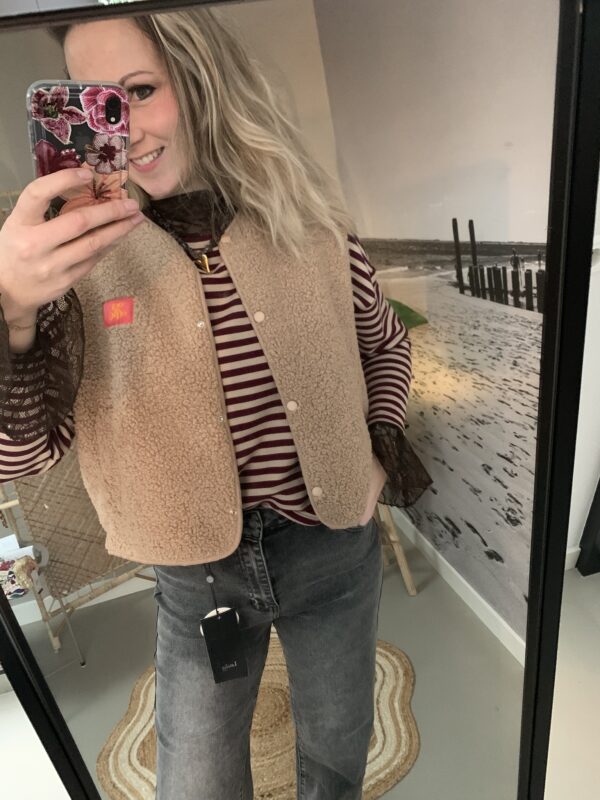 Teddy Gilet 'Out of Office' - Beige