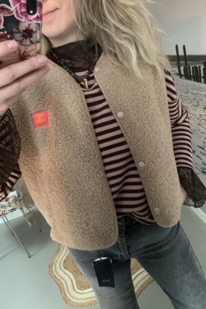 Teddy Gilet 'Out of Office' - Beige