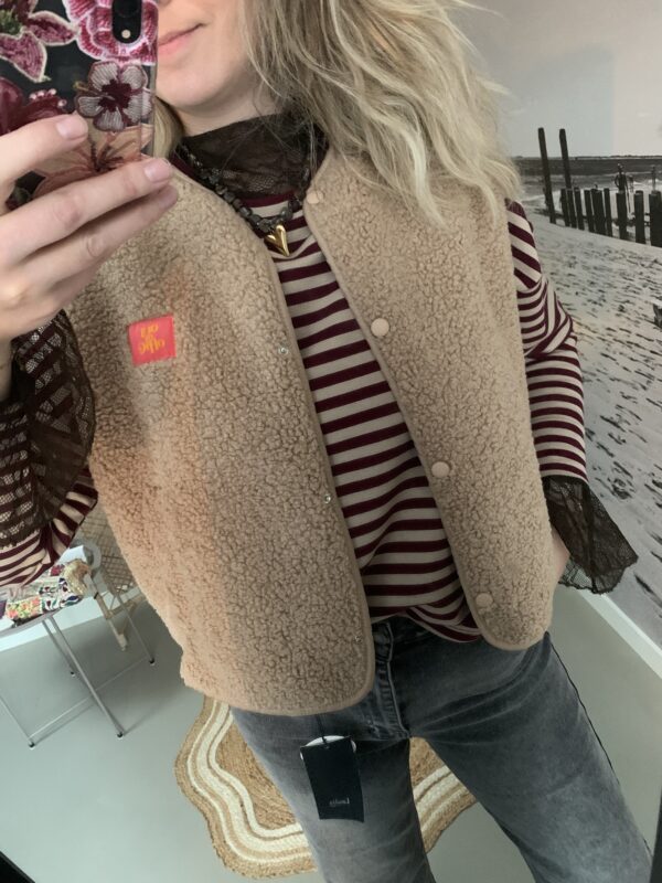 Teddy Gilet 'Out of Office' - Beige