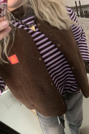 Teddy Gilet 'Out of Office' - Bruin