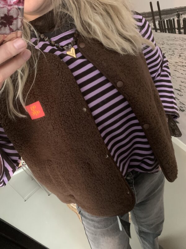 Teddy Gilet 'Out of Office' - Bruin