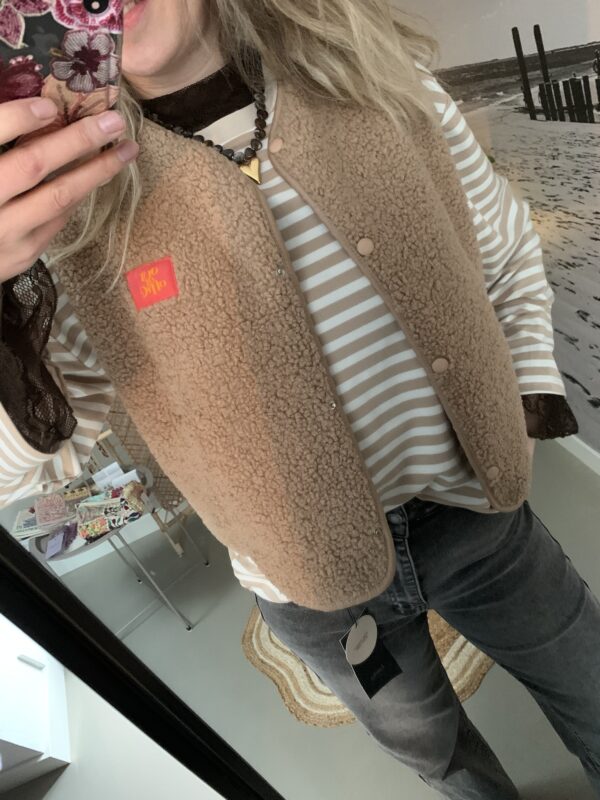 Streep Longsleeve - Lichtbruin/Beige