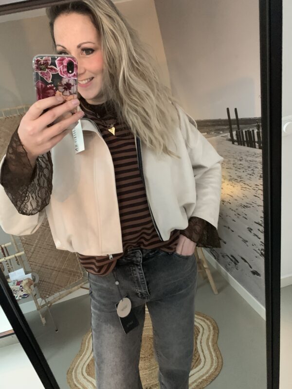 Streep Longsleeve - Bruin/Chocoladebruin